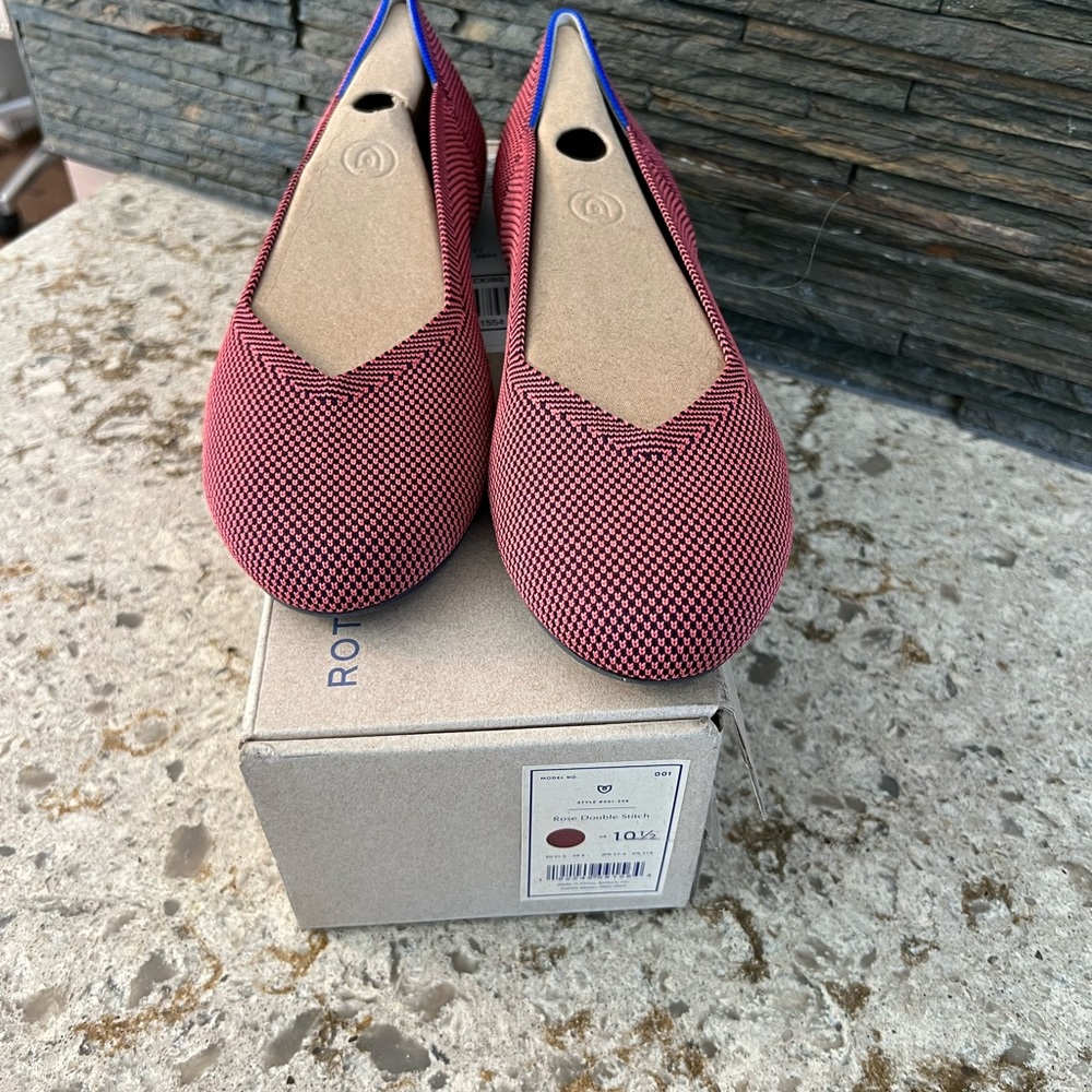 Rothys Flats Rose Double Stitch